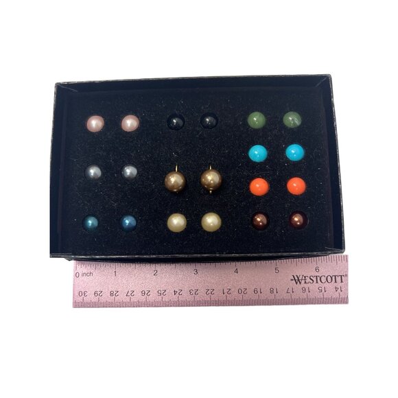 Joan Rivers NWT NIB Vintage Classics Ten Color Interchangeable Eurowire Earrings - Picture 5 of 11